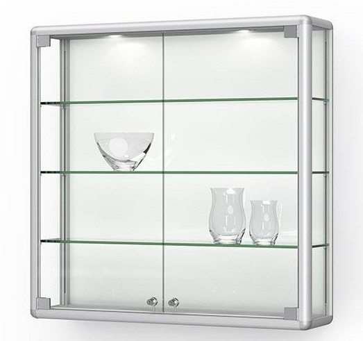 Wandvitrine Glas mit Drehtüren Wandvitrine Glas mit Drehtüren